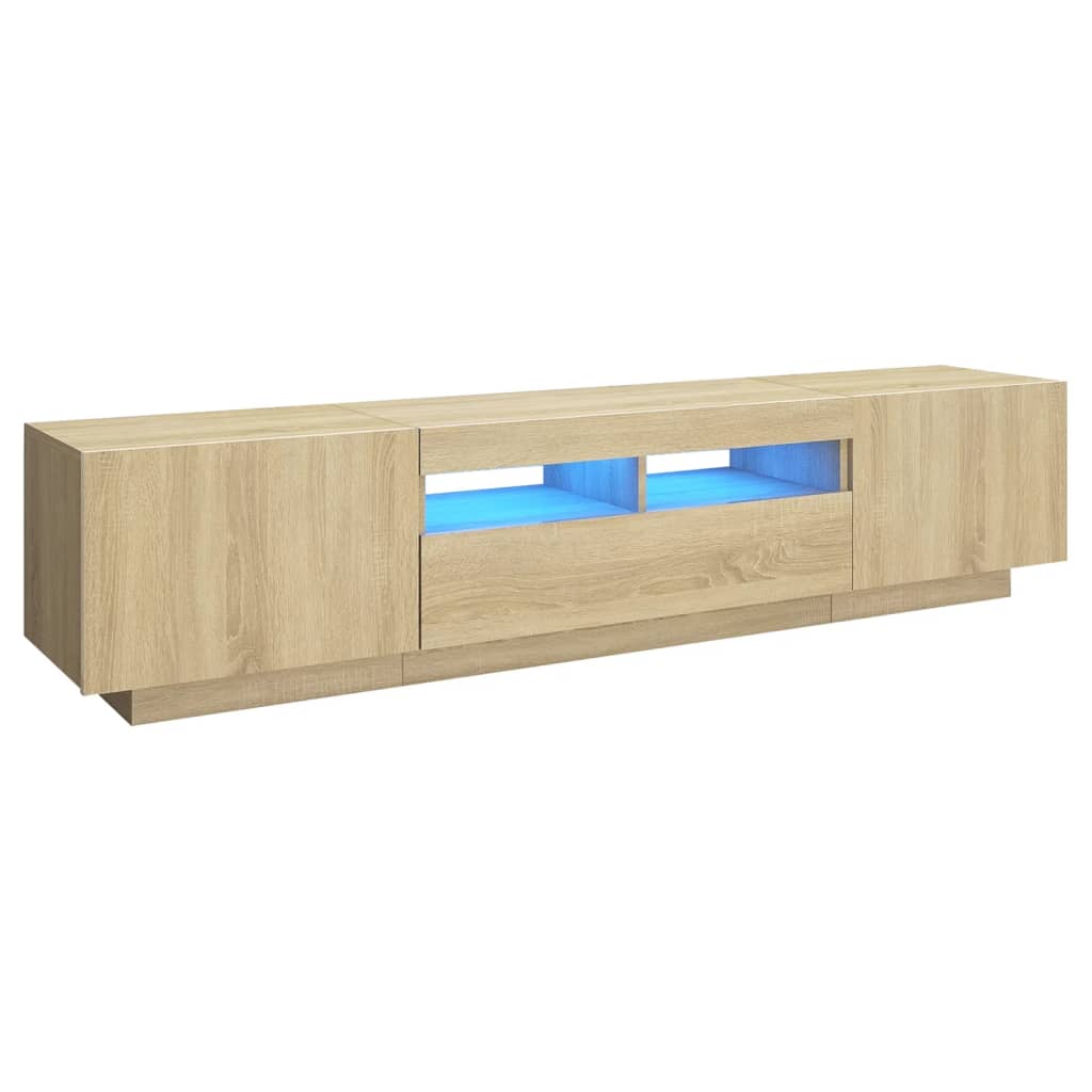 Mobile Porta TV con Luci LED Rovere Sonoma 180x35x40 cm cod mxl 13522