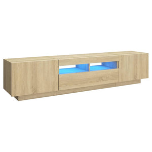 Mobile Porta TV con Luci LED Rovere Sonoma 180x35x40 cm cod mxl 13522