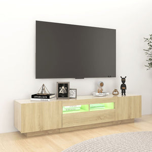 Mobile Porta TV con Luci LED Rovere Sonoma 180x35x40 cm cod mxl 13522