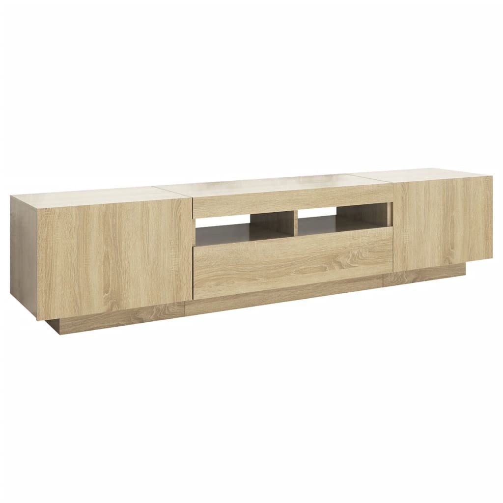 Mobile Porta TV con Luci LED Rovere Sonoma 180x35x40 cm cod mxl 13522