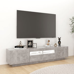 Mobile Porta TV con Luci LED Grigio Cemento 180x35x40 cm 3081901