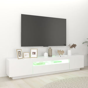 Mobile Porta TV con Luci LED Bianco 200x35x40 cm