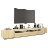 Mobile Porta TV con Luci LED Rovere Sonoma 260x35x40 cm 3081918