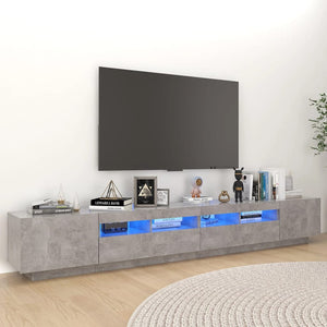 Mobile Porta TV con Luci LED Grigio Cemento 260x35x40 cm cod mxl 13403