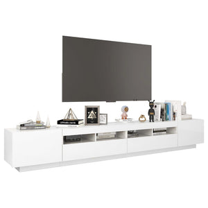 Mobile Porta TV con Luci LED Bianco Lucido 260x35x40 cm cod mxl 13365