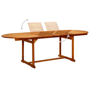 Tavolo da Pranzo per Esterni (160-240)x100x75cm Massello Acacia 316565