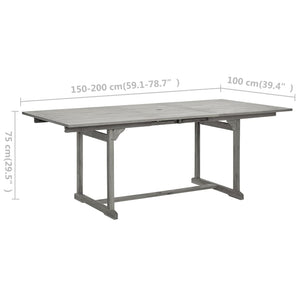 Tavolo da Pranzo per Esterni (150-200)x100x75cm Massello Acacia cod mxl 34428