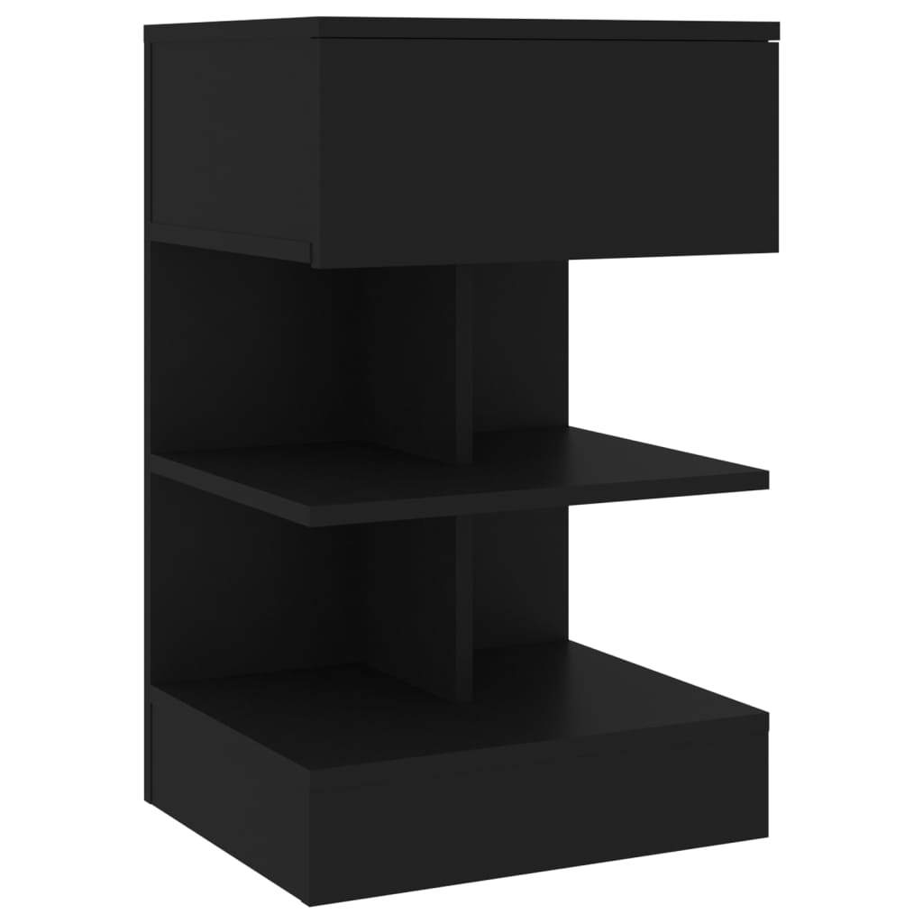 Comodino Nero 40x35x65 cm in Legno Multistrato 808650