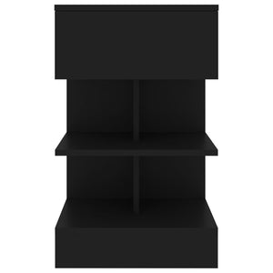 Comodino Nero 40x35x65 cm in Legno Multistrato 808650