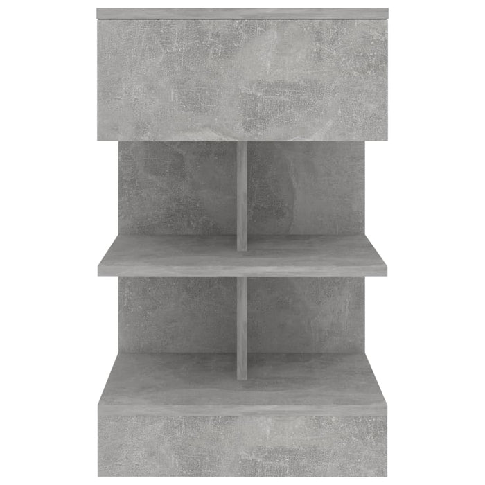 Comodino Grigio Cemento 40x35x65 cm in Truciolato 808656