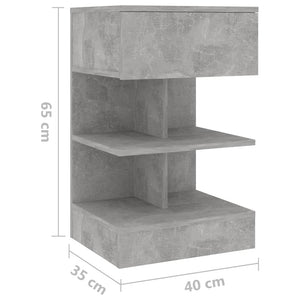 Comodino Grigio Cemento 40x35x65 cm in Truciolato cod mxl 30800