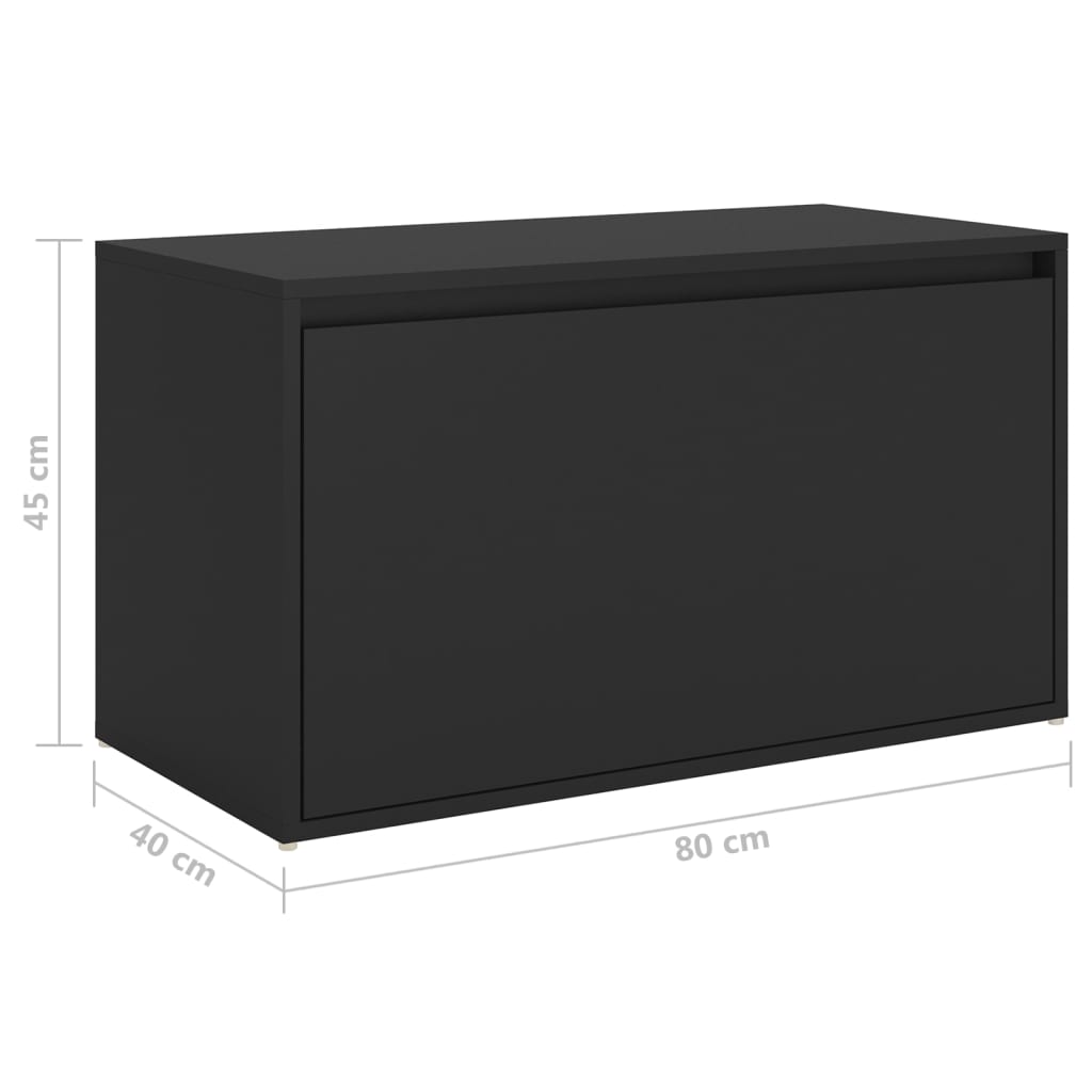 Panca da Ingresso 80x40x45 cm Nera in Truciolato cod mxl 52766