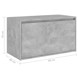 Panca da Ingresso 80x40x45 cm Grigio Cemento in Truciolato cod mxl 45095