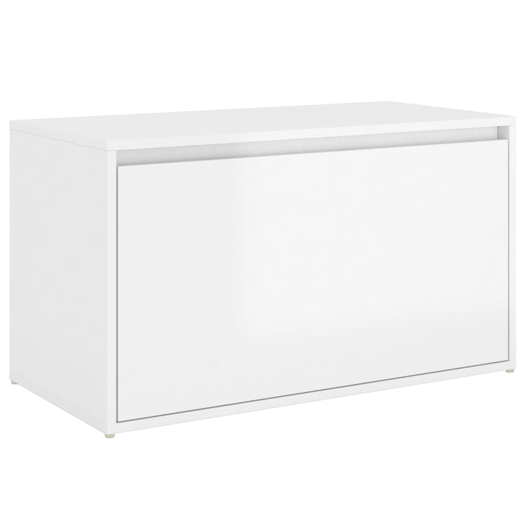 Panca da Ingresso 80x40x45 cm Bianco Lucido in Truciolato 808672