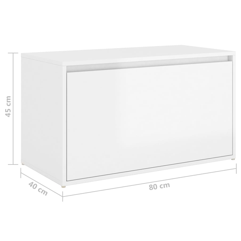 Panca da Ingresso 80x40x45 cm Bianco Lucido in Truciolato 808672