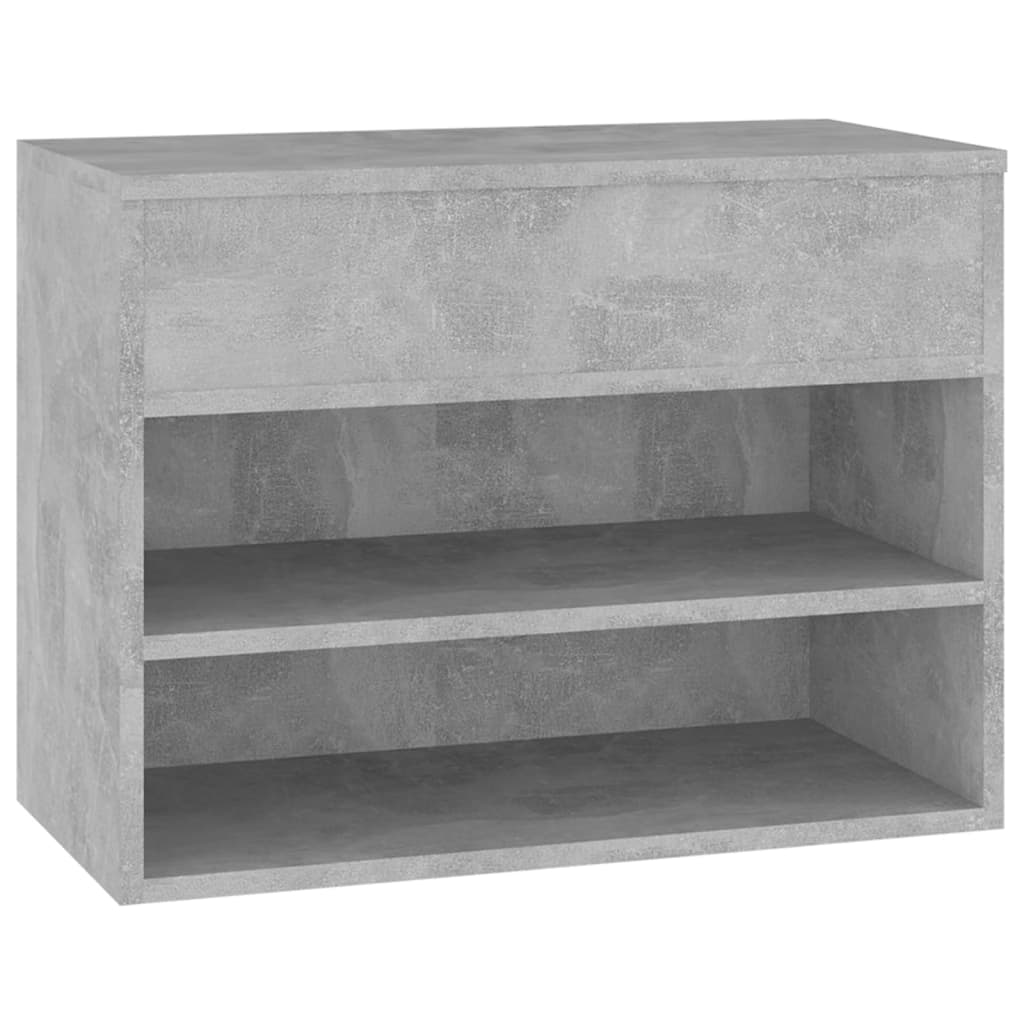 Panca Portascarpe Grigio Cemento 60x30x45 cm in Truciolato 808742