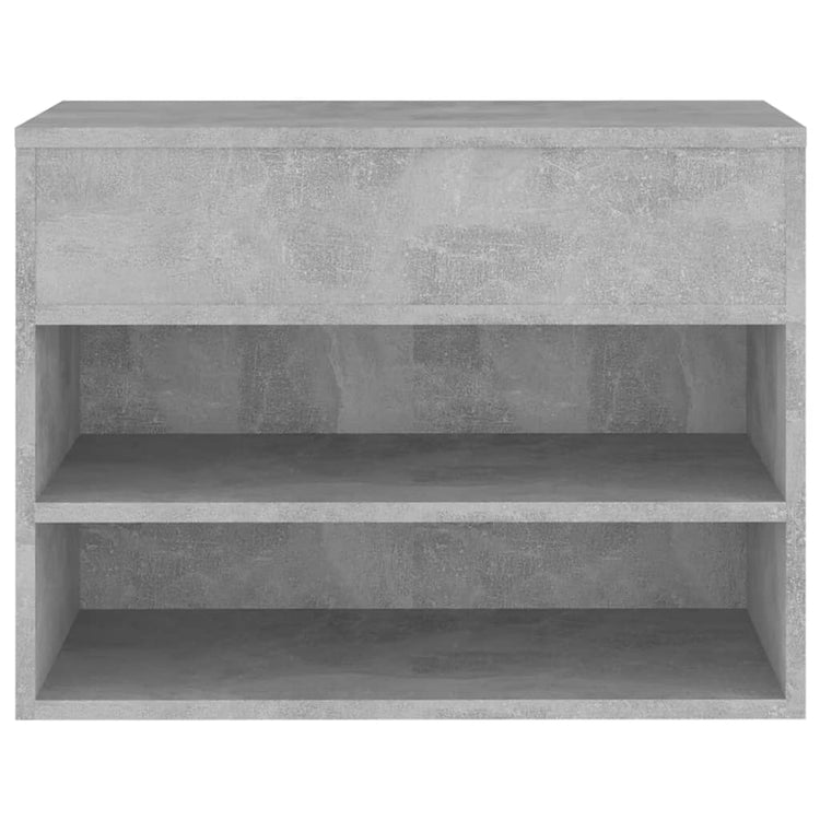 Panca Portascarpe Grigio Cemento 60x30x45 cm in Truciolato 808742