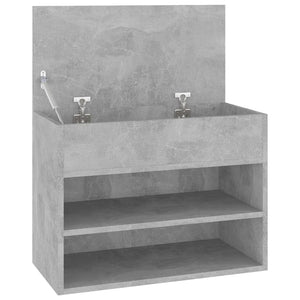 Panca Portascarpe Grigio Cemento 60x30x45 cm in Truciolato 808742