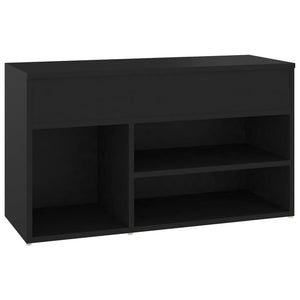 Panca Portascarpe Nera 80x30x45 cm in Truciolato 808748