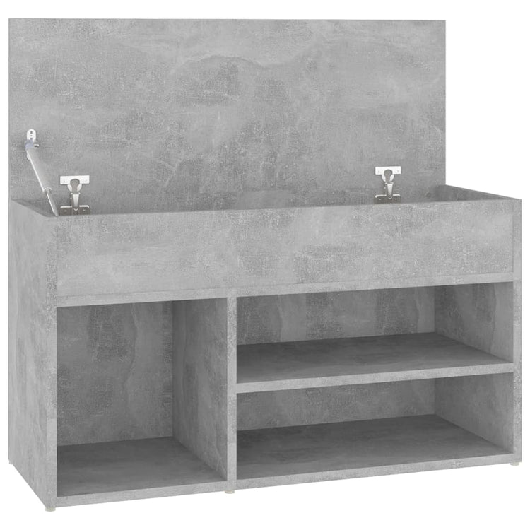 Panca Portascarpe Grigio Cemento 80x30x45 cm in Truciolato cod mxl 49210