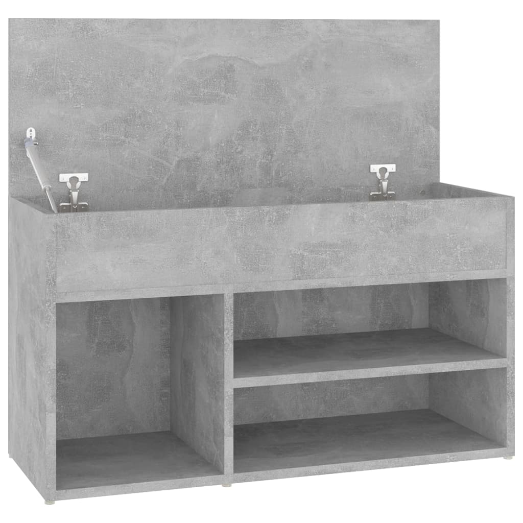 Panca Portascarpe Grigio Cemento 80x30x45 cm in Truciolato 808751