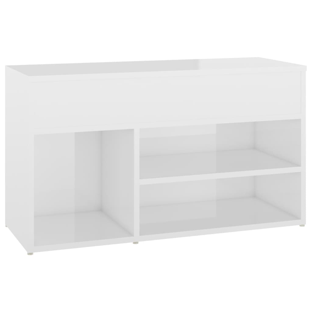 Panca Portascarpe Bianco Lucido 80x30x45 cm in Truciolatocod mxl 103501