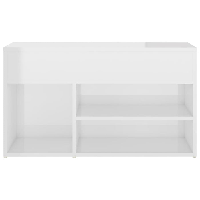 Panca Portascarpe Bianco Lucido 80x30x45 cm in Truciolato 808753