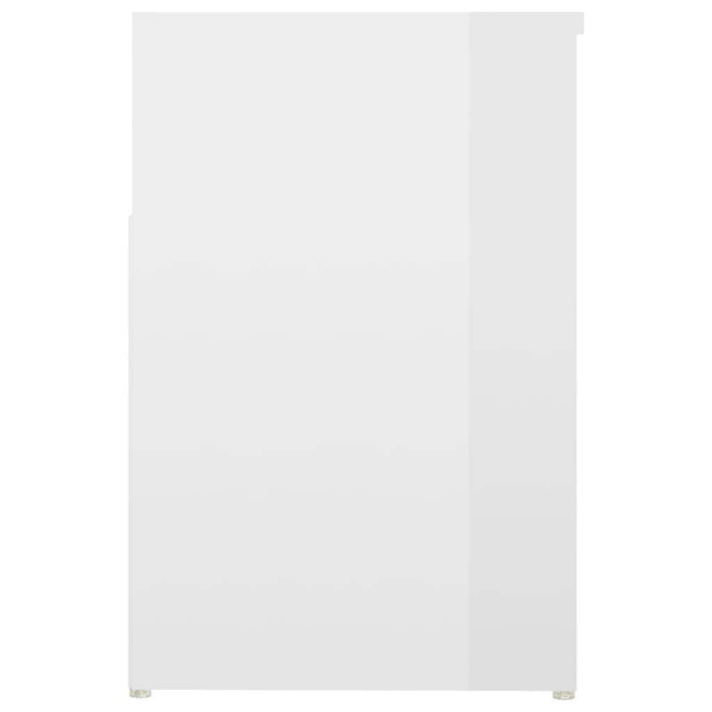 Panca Portascarpe Bianco Lucido 80x30x45 cm in Truciolato 808753