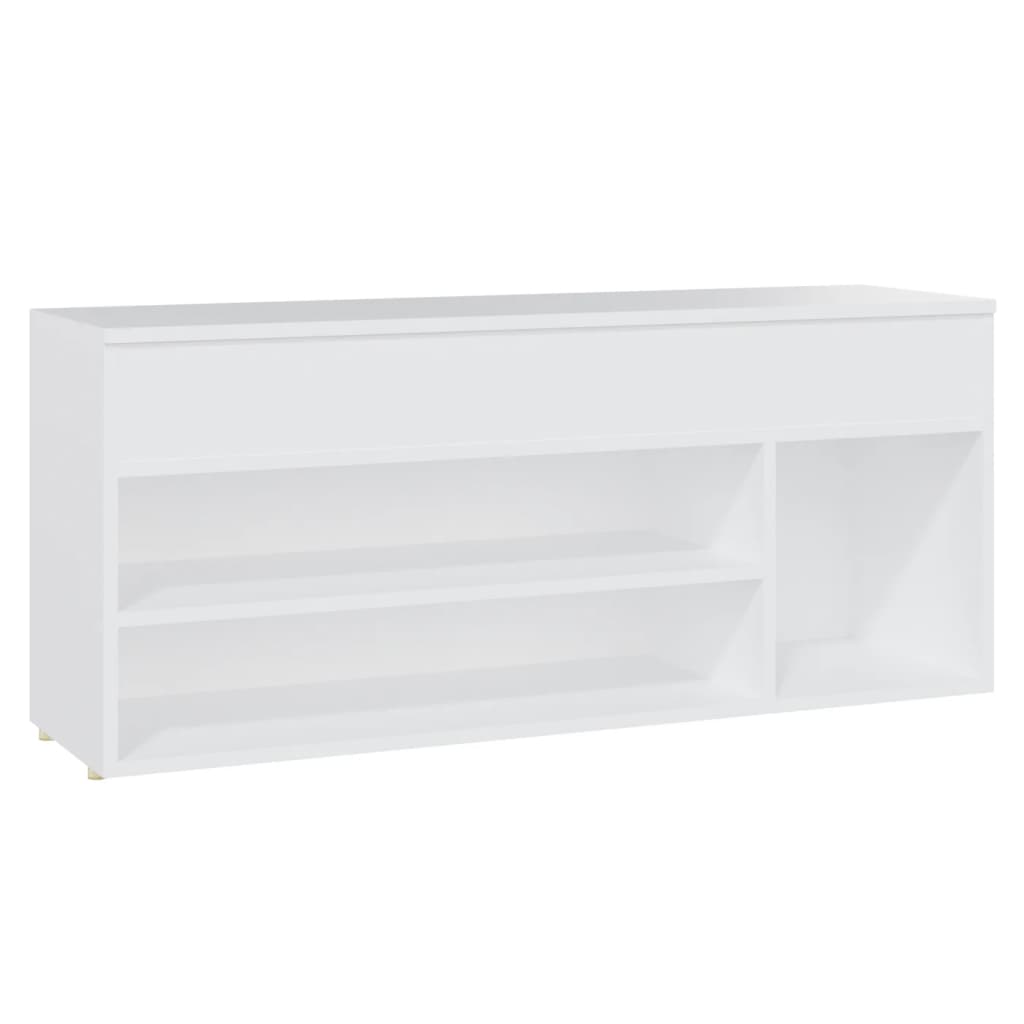 Panca Portascarpe Bianco 105x30x45 cm in Truciolato 808756