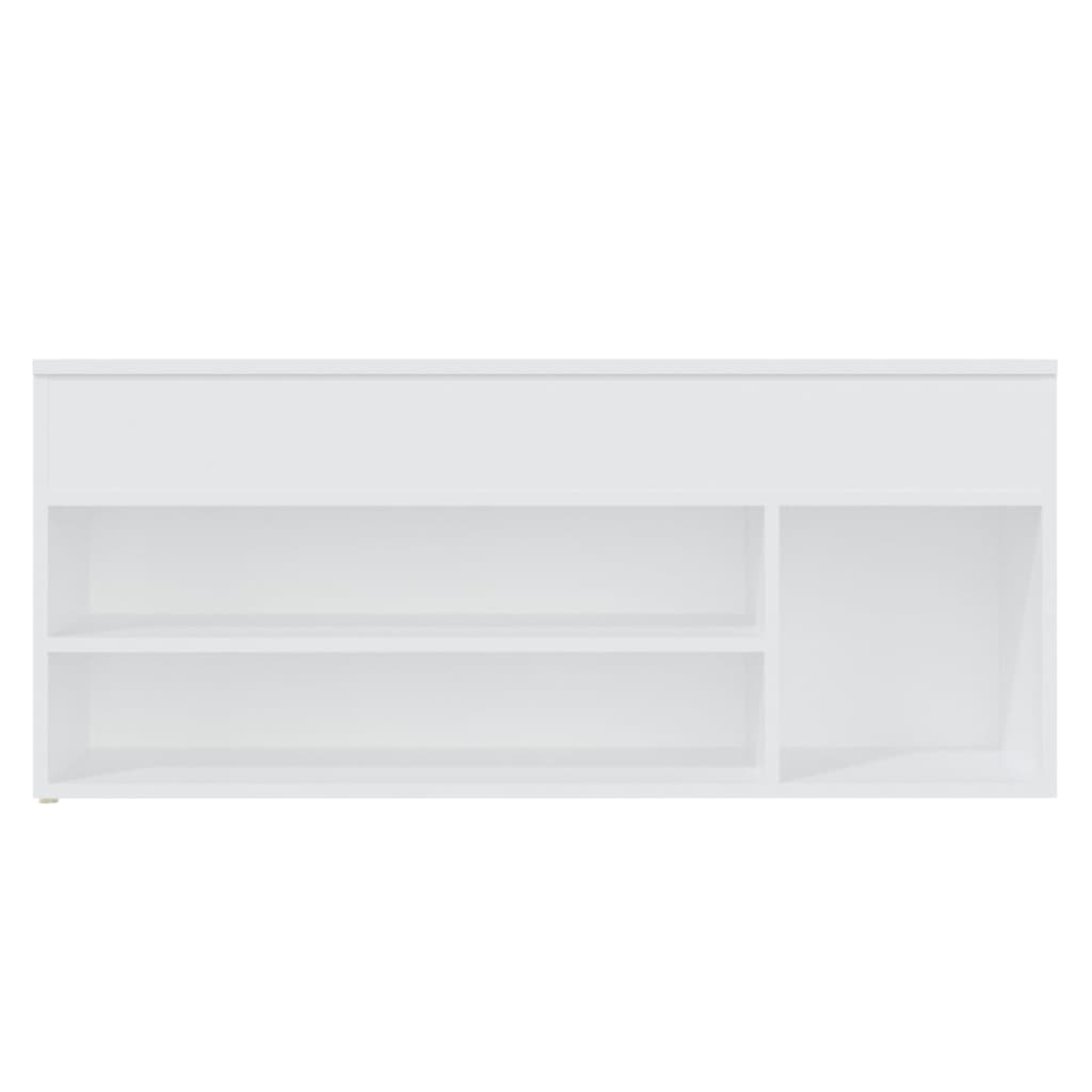 Panca Portascarpe Bianco 105x30x45 cm in Truciolato 808756