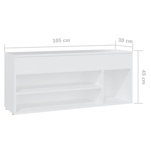 Panca Portascarpe Bianco 105x30x45 cm in Truciolato cod mxl 70848