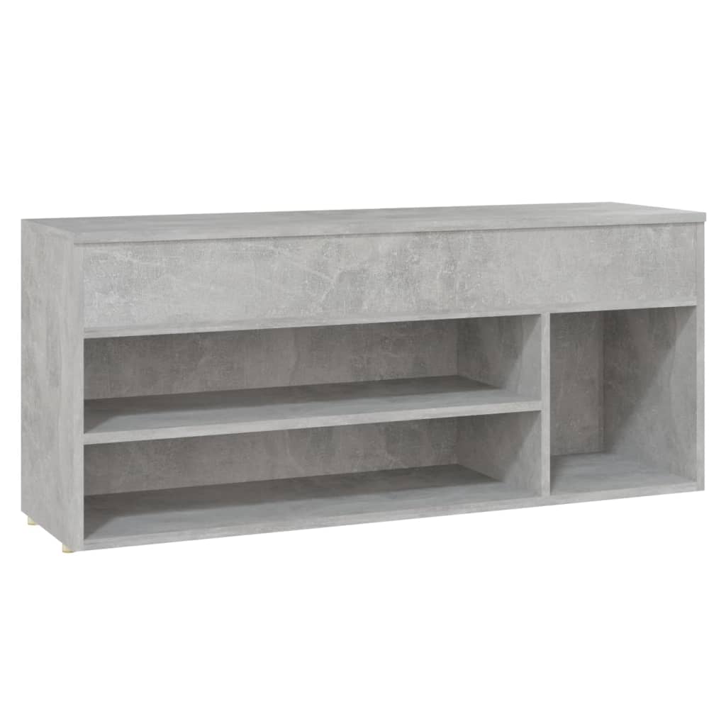 Panca Portascarpe Grigio Cemento 105x30x45 cm in Truciolato 808760