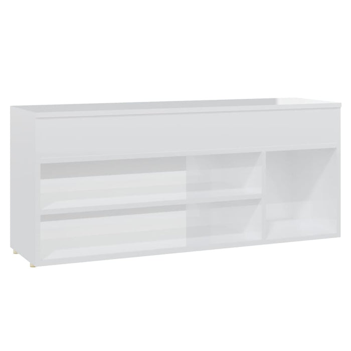 Panca Portascarpe Bianco Lucido 105x30x45 cm in Truciolato 808762