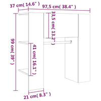 Scaffale Ingresso Grigio Cemento 97,5x37x99cm Legno Multistrato