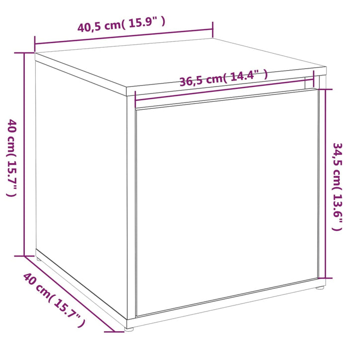 Cassetto Contenitore Grigio Cemento 40,5x40x40 cm in Legno cod mxl 39958