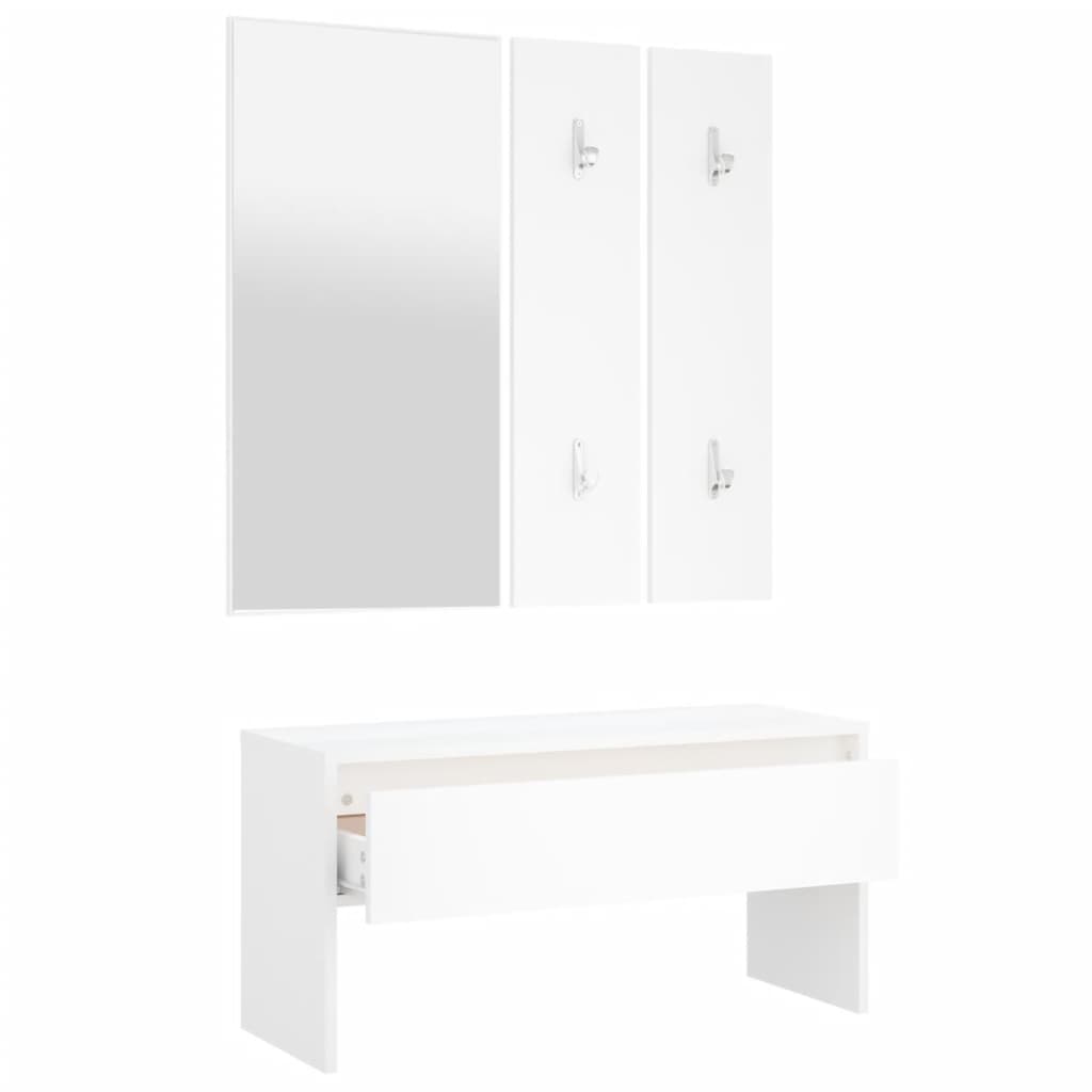 Set di Mobili da Corridoio Bianco in Legno Multistrato  cod mxl 52510