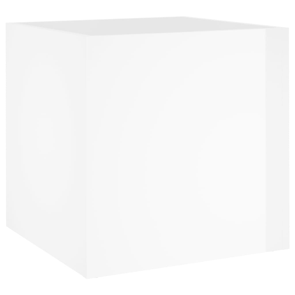 Fioriera Bianco Lucido 40x40x40 cm in Legno Multistrato 808798