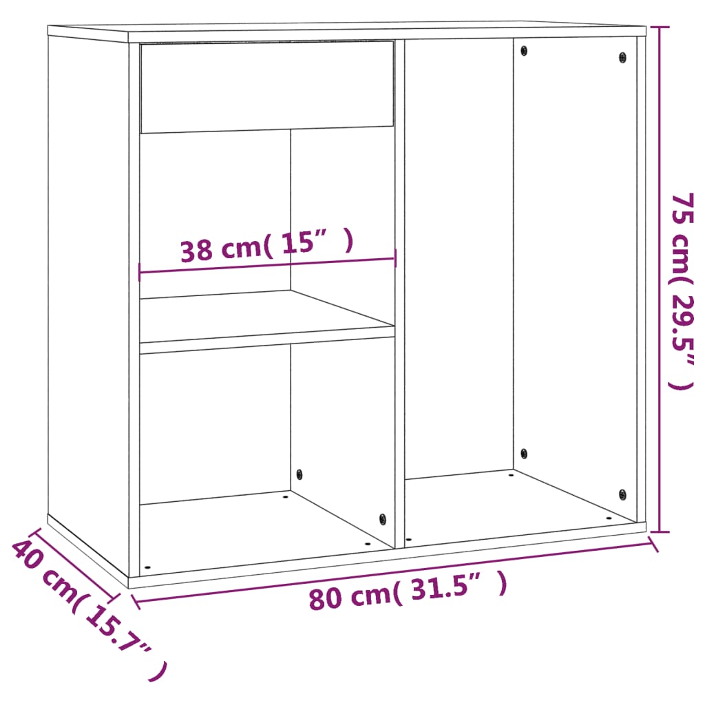 Armadietto per Cosmetici Nero 80x40x75 cm in Legno Multistrato 808838