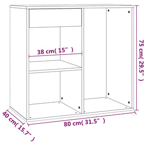 Armadietto per Cosmetici Nero 80x40x75 cm in Legno Multistrato 808838