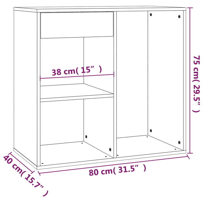 Armadietto per Cosmetici Nero 80x40x75 cm in Legno Multistrato 808838