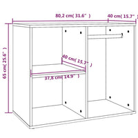 Armadietto Cosmetici Bianco Lucido 80x40x65cm Legno Multistrato cod mxl 49476