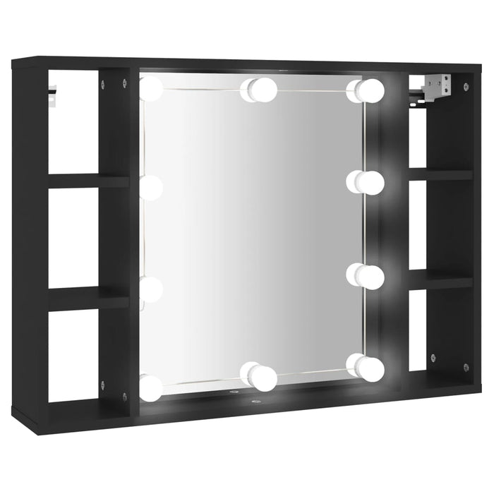 Mobile a Specchio con LED Nero 76x15x55 cmcod mxl 83444