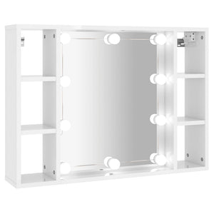 Mobile a Specchio con LED Bianco Lucido 76x15x55 cmcod mxl 70758