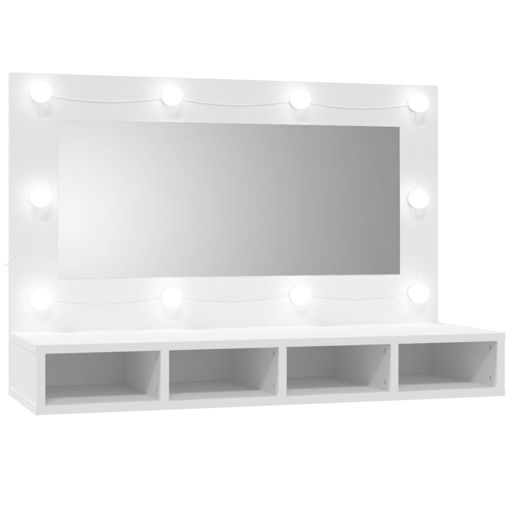 Mobile a Specchio con LED Bianco 90x31,5x62 cm 808891