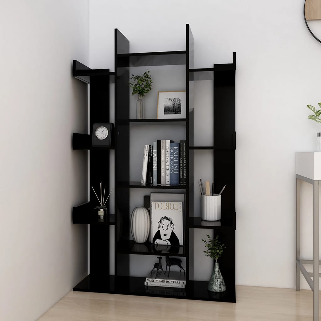 Libreria Nera 86x25,5x140 cm in Truciolato cod mxl 5854