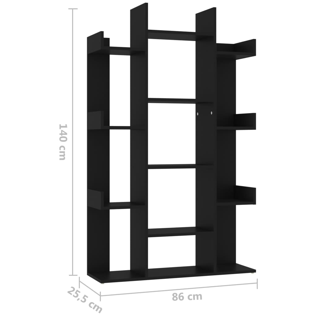 Libreria Nera 86x25,5x140 cm in Truciolato cod mxl 5854