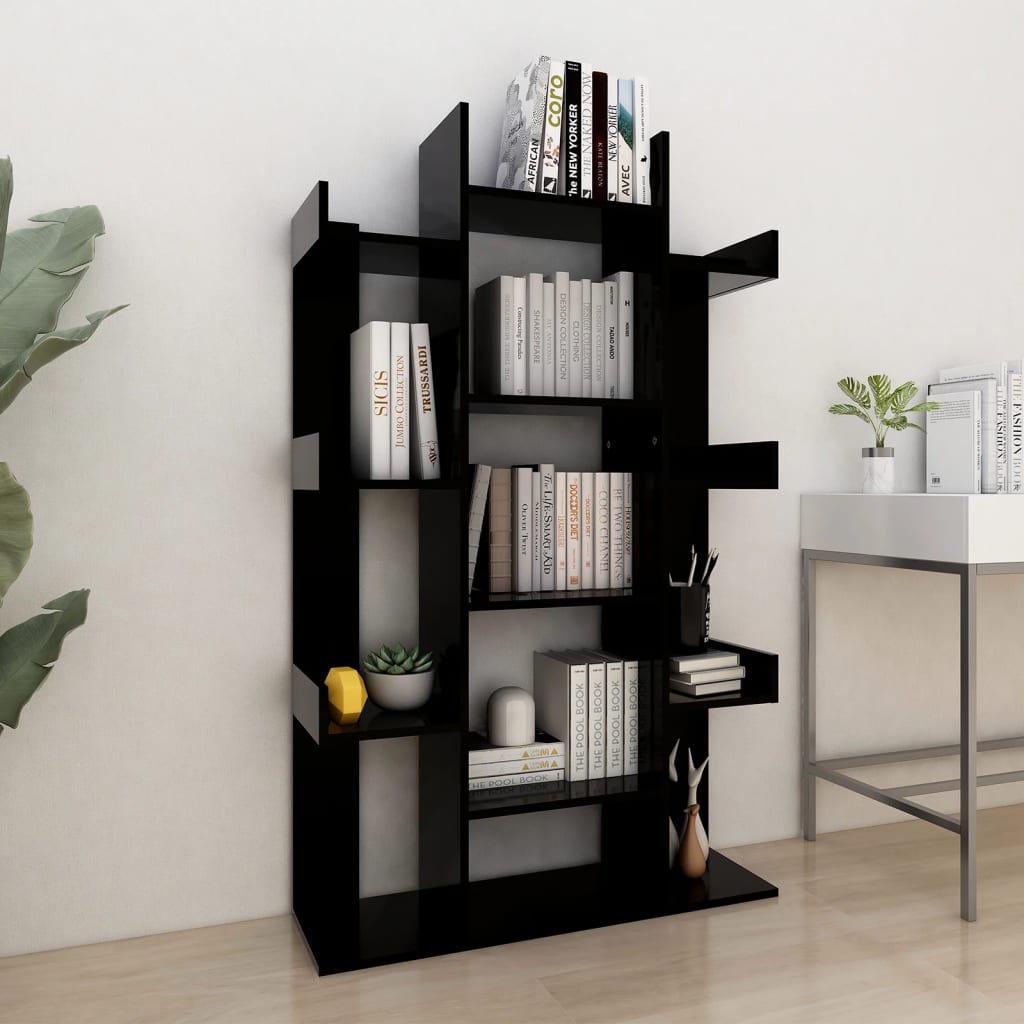 Libreria Nera 86x25,5x140 cm in Truciolato cod mxl 5854