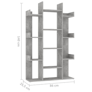 Libreria Grigio Cemento 86x25,5x140 cm in Truciolato