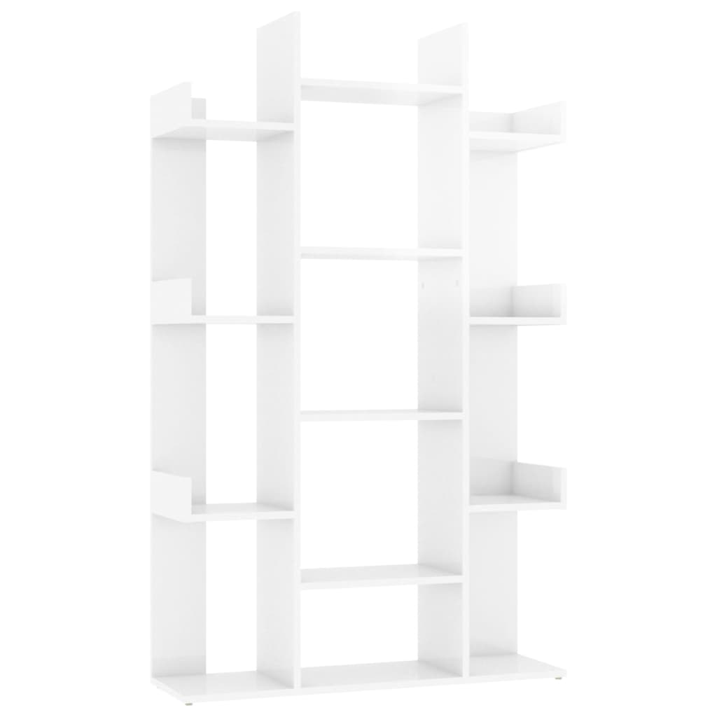 Libreria Bianco Lucido 86x25,5x140 cm in Truciolato 808906