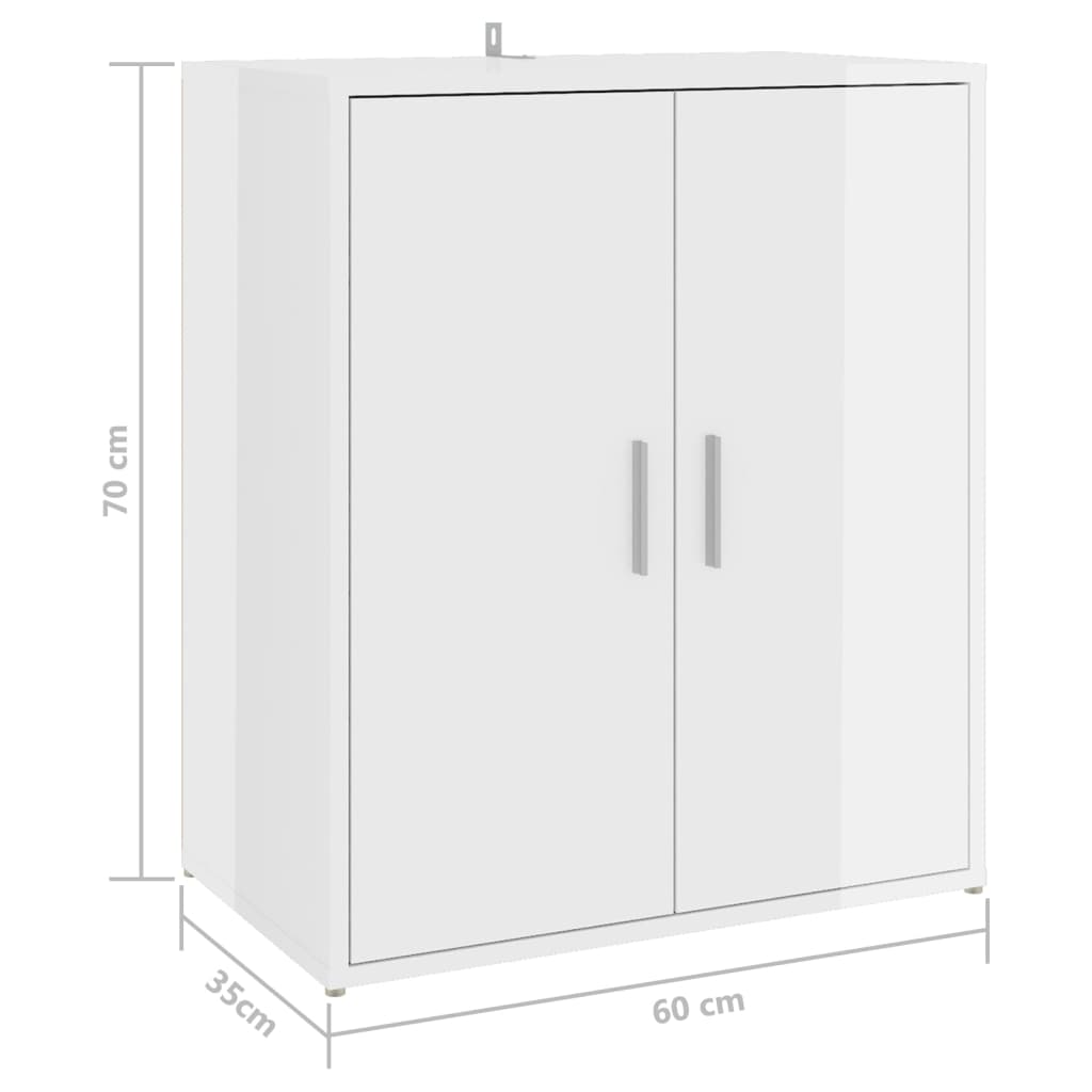 Scarpiera Bianco Lucido 60x35x70 cm in Truciolato cod mxl 48367